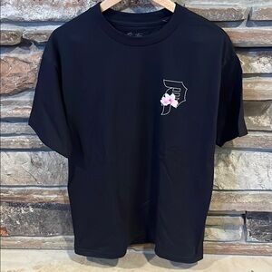 Primitive Skateboarding Sakura Black Cotton Tee with Pink Cherry Blossom Print